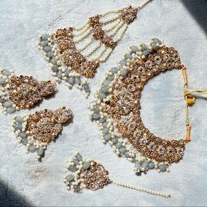 Bridal set: necklace, earrings, tikka, jhumar